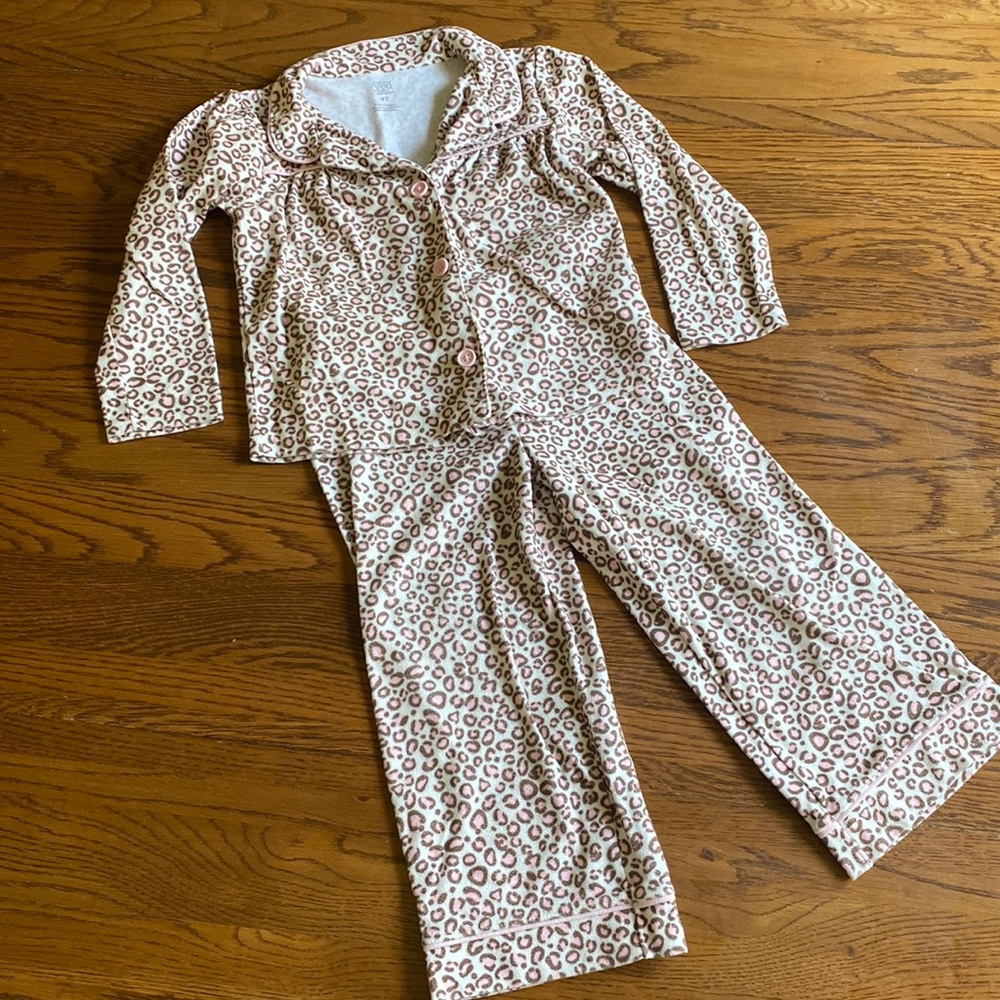 Toddler girl button down pajama set